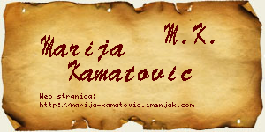 Marija Kamatović vizit kartica